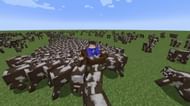 Cow surfing, one of the most irregular travel methods in the game (Image via Mojang)